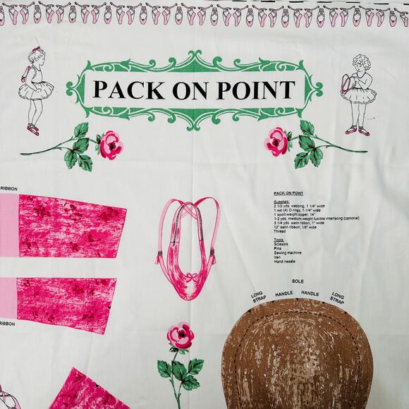 Vintage PACK ON POINT Cotton Duck Cloth Fabric Panel Cut & Sew Backpack Project - Picture 7 of 11